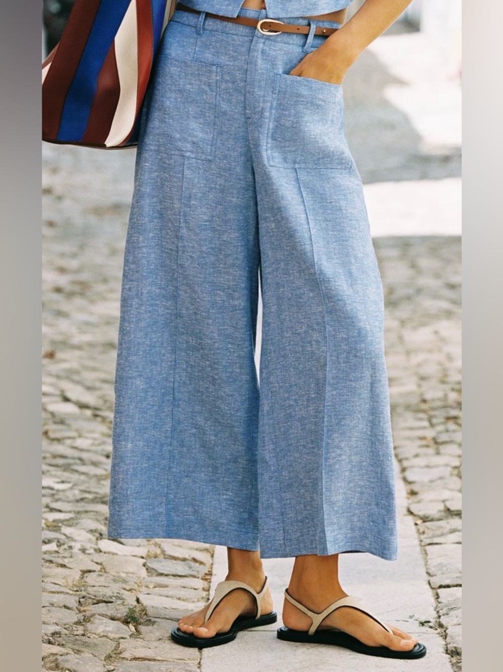 ZARA LINEN BELTED CULOTTES NWT
Color: LIGHT BLUE * Size: L